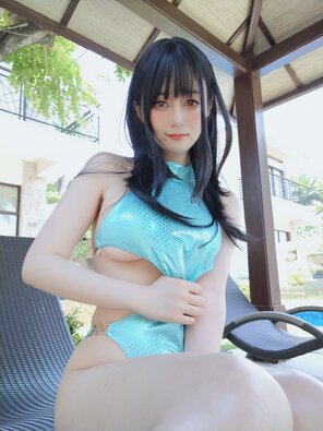 foto amateur Baiyin811 (白银81) - Blue Sky Bikini (6)