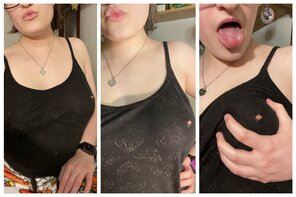 foto amatoriale Peek A Boo ðŸ‘ŒðŸ¼ I knew this shirt had a few holes, but I just noticed a nipple found one and was poking out [F21]