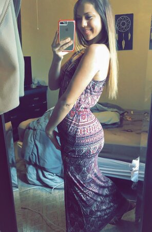 amateur pic PAWG Brunette Teen in Dress