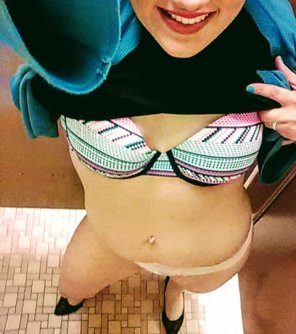 amateur pic Christening a new of[f]ice I visit with an obligatory bathroom pic of my underthings.... Living dangerously 9-5.