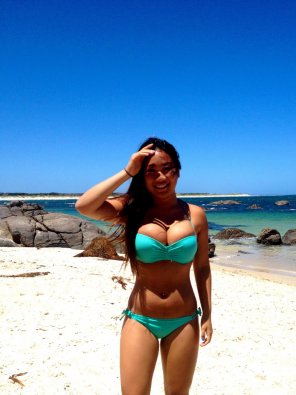 amateur-Foto Tight Teal Bikini