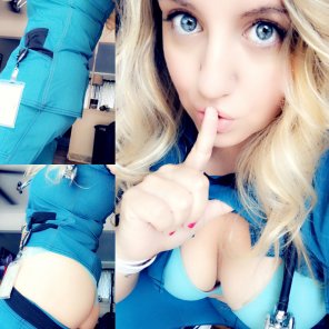 Shh! Nurses love being naughty too! ðŸ’‹ It's my Cake Day, but I have something else you could eat. ðŸ°