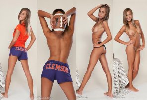 amateur photo In honor of my Tigers being #1, Lizzie Marie on/off in Clemson attire AIC