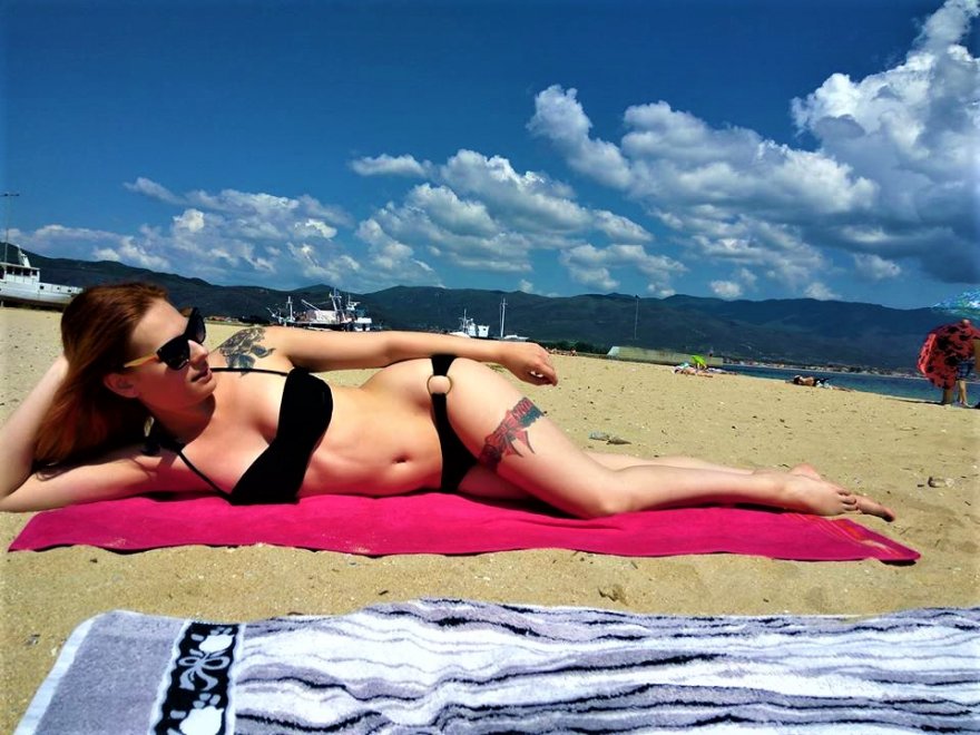 Sun tanning Bikini Beach Sky Vacation