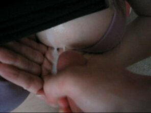 amateur photo Another one from when he [M,44] shot his hot cum all over my [F,42] new bra.