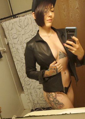 amateur photo Somebody say leather?