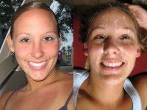 foto amatoriale Before and After - CUM