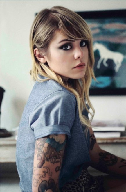 Hair Blond Tattoo Shoulder Hairstyle