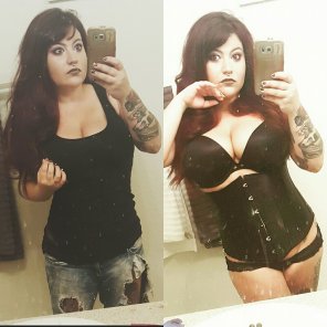 photo amateur Black Corset