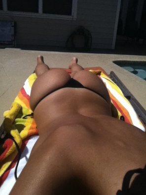 A different female POV while tanning