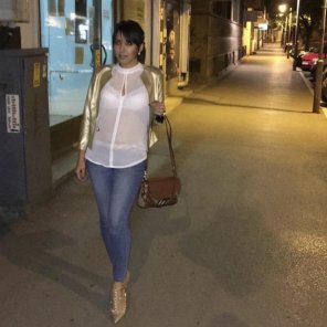 zdjęcie amatorskie See-through top for a night out - nsfw!