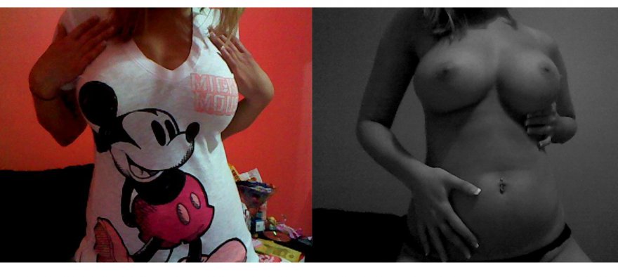 Mickey likes the pic on the right