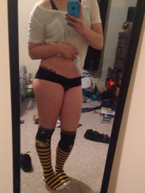 Emma Rose in striped socks