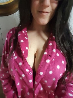 photo amateur Gotta have cleavage in PJs too!