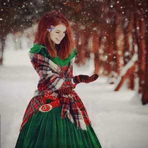 foto amadora Redhead in the snow