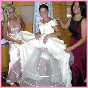 amateurfoto Hochzeitsbraut unter dem Kleid