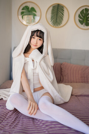 foto amateur KimemeOwO (木绵绵OwO) No. 38 - 浴巾兔子 (4)