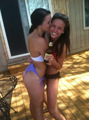amateur photo Giving her friend a little wedgie