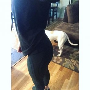 foto amadora @mpf_fit: Human & puppy booty gains :P