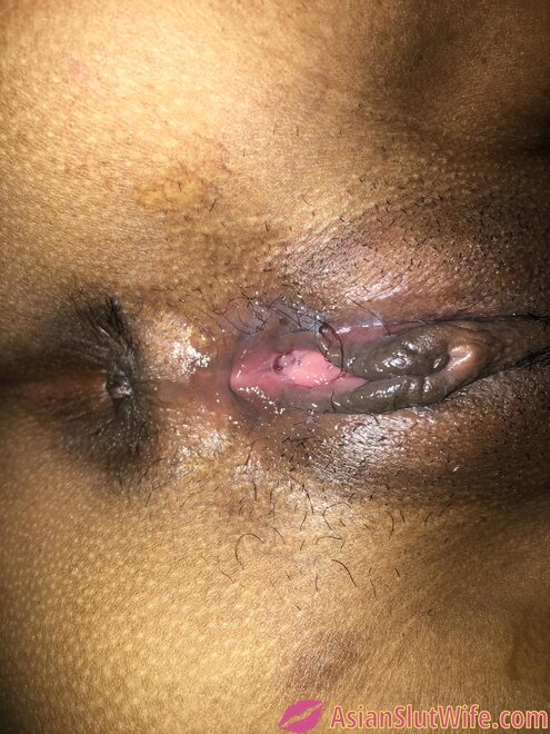 Closeup of her pussy lips