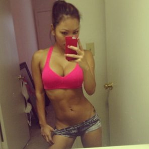 Beautiful and fit selfie