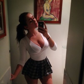 amateurfoto Sultry School-Girl In The Mirror