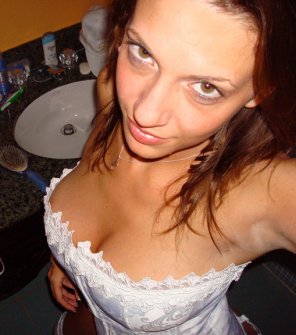 photo amateur White corset