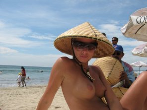foto amateur People on beach Beach Sun tanning Vacation Fun 