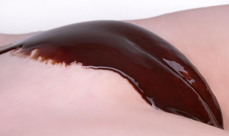Skin Chocolate Closeup Chocolate Syrup Brown Por