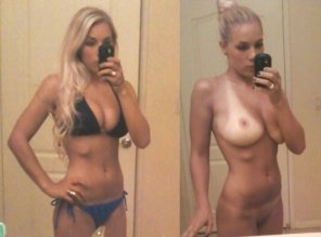 foto amadora Sexy Blonde Mirror Selfie