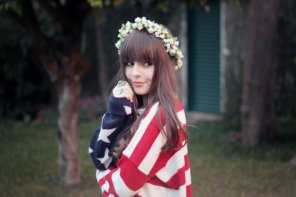 photo amateur American flag clothe