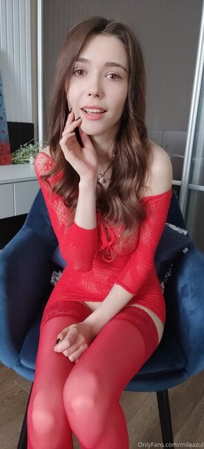 amateur pic Mila Azul - Long Distance Love, Onlyfans Red Lingere & Red Dress (Wowgirls)