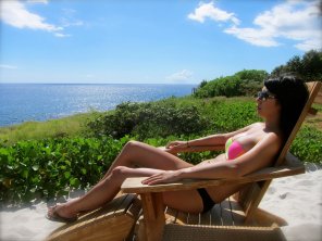 zdjęcie amatorskie Sun tanning Vacation Leisure Outdoor furniture Summer 