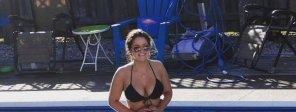 amateurfoto Big tits in the pool
