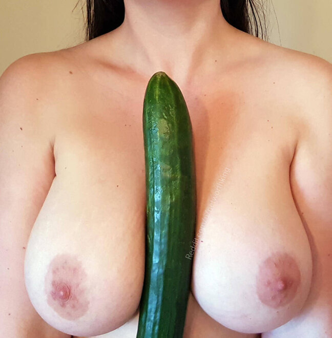 [OC] This cucumber is homegrown, just like my tits.ðŸ˜ [image]