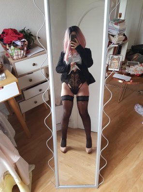 foto amateur Do you like what I'm hiding under my business outfit?