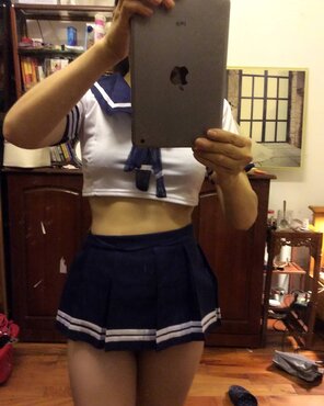 photo amateur Sexy 52 year old milf in a school girl outfit