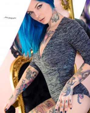 amateur pic Blue Clothing Tattoo Beauty Arm 