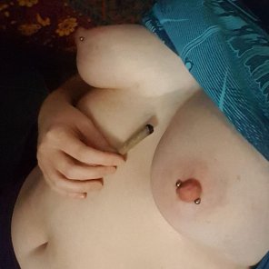 photo amateur My girl is having a joint while watching Disenchanted [f]