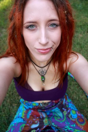 foto amateur Blue eyed redheaded hipster