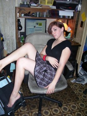 foto amateur Plaid Skirt