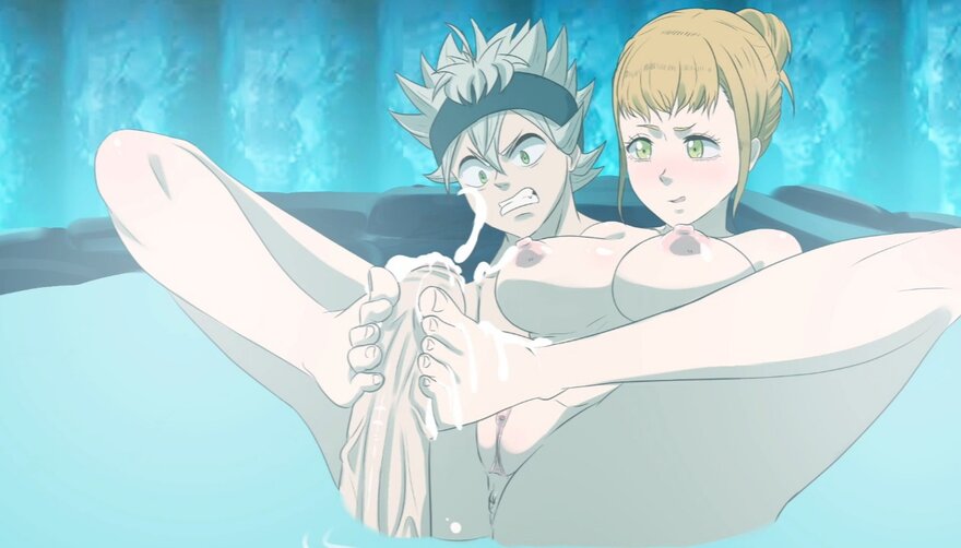 Hentai Mimosa Vermillion Make Asta Cum With Her Footjob By The 