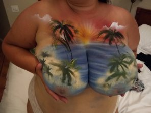 photo amateur Painted Titties!