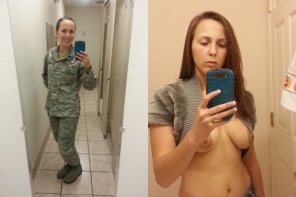 photo amateur In and out of uniform