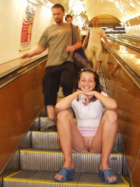 Going down the escalator