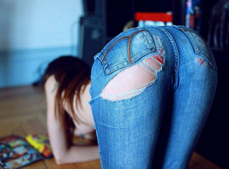 Ripped Jeans nude