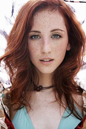 Freckled redhead beauty