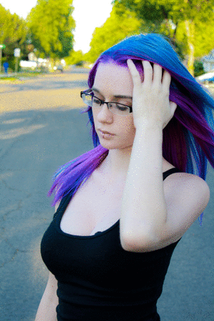 Dyed Hair Porn Gif - Running fingers through her Neon Hair Porn Pic - EPORNER