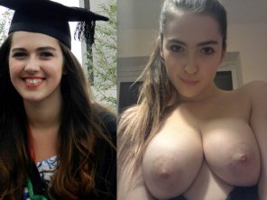 zdjęcie amatorskie Before and after graduation