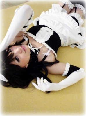 amateur photo Skimpy gothic maid